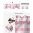 thumbnail image 6 of Fsddascl Pink Checkered Tie Up Valance Curtains for Windows, Kitchen Curtains Window Treatments, Pink White Buffalo Plaid Short Window Shades Valances for Bedroom Bathroom Cafe 42"x18", 6 of 7