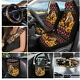 thumbnail image 2 of Jeiento Southwest Aztec Horse 15 Pcs Car Seat Cover Set with Steering Wheel Cover Auto Seat Belt Pads Car Vent Organizer Pouch Cup Coasters Wristlet Keychain Gabaga Bin Rear View Mirror Cover, 2 of 7