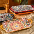 thumbnail image 2 of Boho Ceramic Serving Platters Set of 4, 12 Inch Large Porcelain Dishes for Entertaining, Microwave Safe, 2 of 5