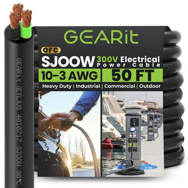 Cable de Alimentación GEARit 10 AWG 15 m 3 Conductores 300V