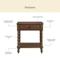 thumbnail image 3 of (2 pack) Pioneer Woman Harper Spindle Nightstand with USB Charging Ports, Homestead Brown, 3 of 14