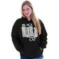 thumbnail image 4 of Black Cat Punk Rock Kitty Lovers Unisex Plus Fleece Graphic Hoodie Brisco Brands 2X, 4 of 5