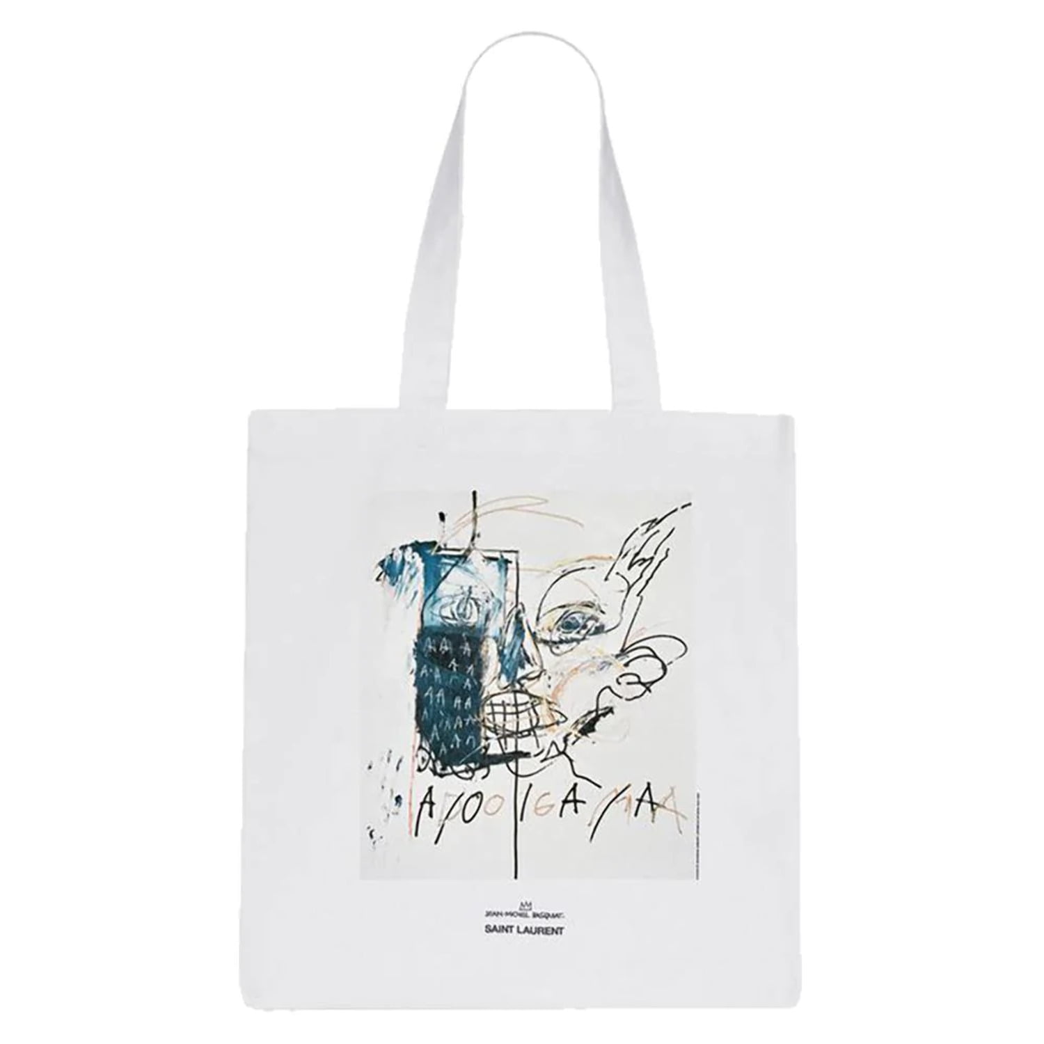 Saint Laurent x Basquiat Unisex Cotton Tote Bag White