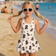 thumbnail image 3 of Xixirimido Dachshund Dogs Heart Paws Print One Piece Swimsuit for Girls Sleeveless Swim Dress Girls Modest Bathing Suit Skirted Swimwear with Built-in Shorts UPF 50+, 5-6 Years, 3 of 7