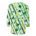 thumbnail image 4 of Uootdi St Patricks Day 3/4 Sleeve Shirt for Women Plus Size Funny Cute Saints Patrick's Tops Irish Shamrocks Printed Outfit Gift, 4 of 6