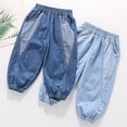thumbnail image 6 of Glisme Toddler Boys Jeans Colorblock Harem Pants Denim Pants Lightweight Breathable Fall Casual Boys Baggy Trousers Size 4-5 Y, 6 of 7