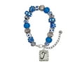 thumbnail image 2 of Delight Jewelry Silvertone Pebble Border Initial - T Blue Paw Print Bead Bracelet, 7"+2", 2 of 4