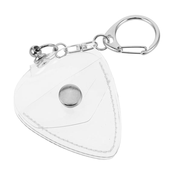 TABLZONE Transparent Guitar Pick Holder Case with Keychain Pendant, Portable Plastic Storage for Guitar Accessories