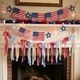 thumbnail image 3 of Lypsnake 8.2FT Red White and Blue Patriotic Bow Banner, Stripe Solid Fabric Hand Tie Ribbon Garland,Reusable Hanging Bunting for Wall Porch Indoor Outdoor 250th Anniversary Memorial Day Layout, 3 of 7