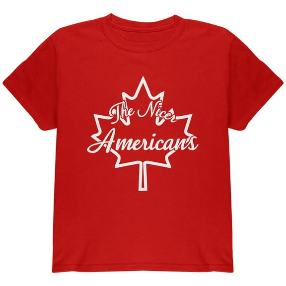 Canada The Nicer Americans Youth T Shirt Red YMD