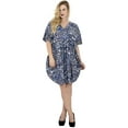 thumbnail image 5 of HAPPY BAY Women's Summer Loungewear Relaxed Fit Caftan Mini Casual Sundress 2X-3X Indigo, Hawaiian, 5 of 5