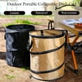 thumbnail image 4 of Camping Trash Can Collapsible: Pop up Trash Can, 10 Gallon Collapsible Yard Waste Bag/Leaf Bin, with Clips to Hold Garbage Bag in Place, for Garden, Lawn, Picnicking, Parties, Travel (Brown), 4 of 8