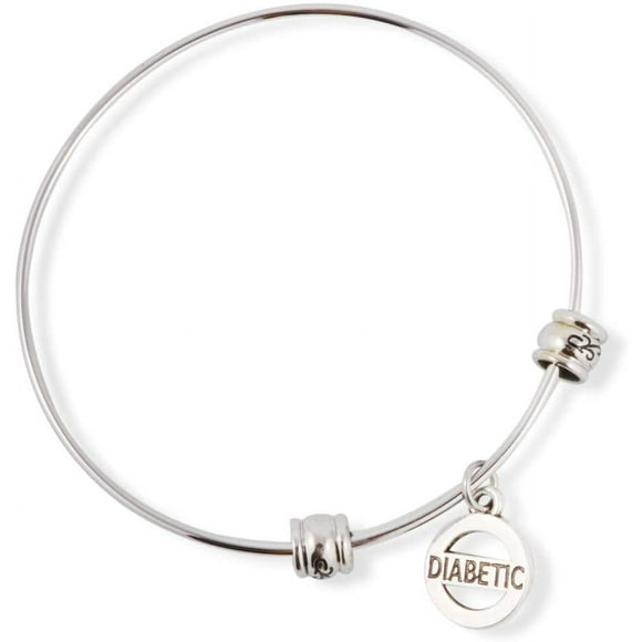 Bracelet Jonc d'Alerte Médicale pour Diabétiques en Acier Inoxydable, Cadeau pour Femmes et Hommes, Bijou de Sensibilisation