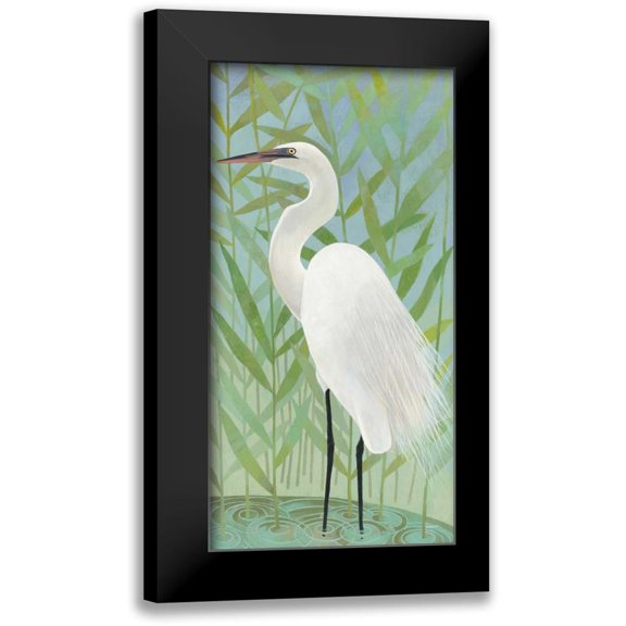 Lovell, Kathrine 9x14 Black Modern Framed Museum Art Print Titled - Egret by the Shore II