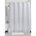 thumbnail image 3 of Evideco Extra Long Shower Curtain Polyester Hook Less Cubic 79"L x 71"W White, 3 of 5