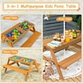 thumbnail image 4 of PetFurnishn Picnic Table, 4 in 1 Cedar Wooden Sand & Water Table w/ 2 Removable Box & Umbrella, Kids Picnic Tables for Outdoors Backyard Garden, Toddler Patio Furniture Set for Boys Girls(Natural), 4 of 9