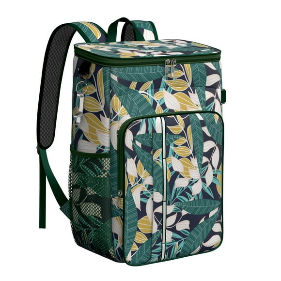 Summer Tropical Leaf Cooler Bag - 20L, Leakproof & Easy to Clean for Outdoor Enthusiasts & Families