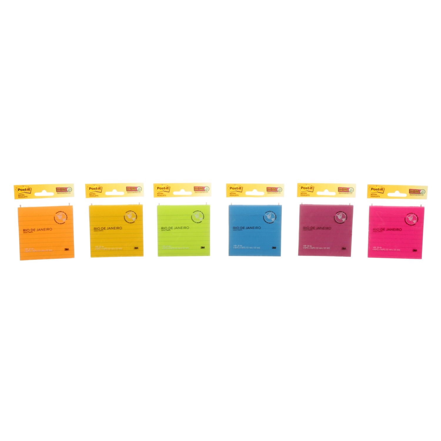 Post-it® Super Sticky Notes, Lined, Assorted