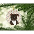 thumbnail image 2 of Pit Bull Brindle #2 Christmas Ceramic Ornament 2.8 in x 2.8 in, 2 of 3
