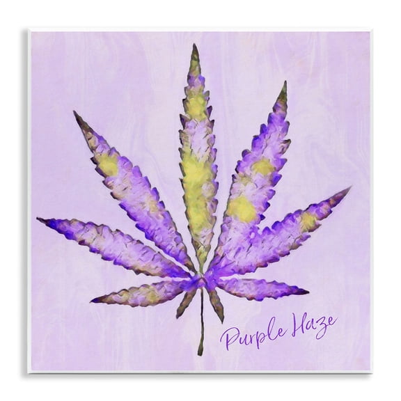 Stupell Industries Purple Haze Plant Leaf Plants & Flowers Painting Unframed Art Print Wall Art, 12 x 12