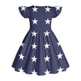 thumbnail image 5 of THDHVS Girls Dresses,Dresses for Girls,Kid's Summer Independence Day Print Short Sleeve Ruffled Round-Neck Dress with Pockets Multicolor 7-8 Years, 5 of 6