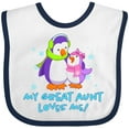 thumbnail image 3 of Inktastic My Great Aunt Loves Me Cute Penguins Girls Baby Bib, 3 of 4