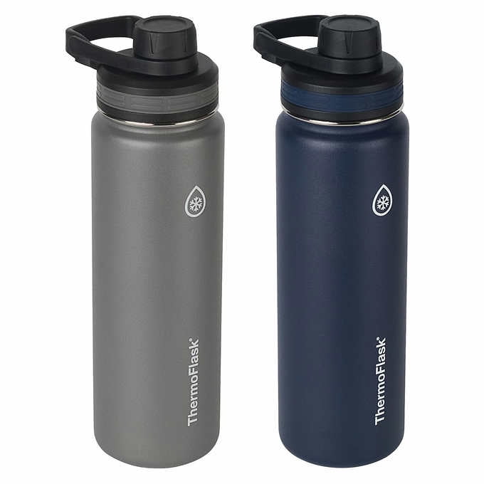Thermoflask Stainless Steel 24oz Water Bottle 2 pack Blue Walmart