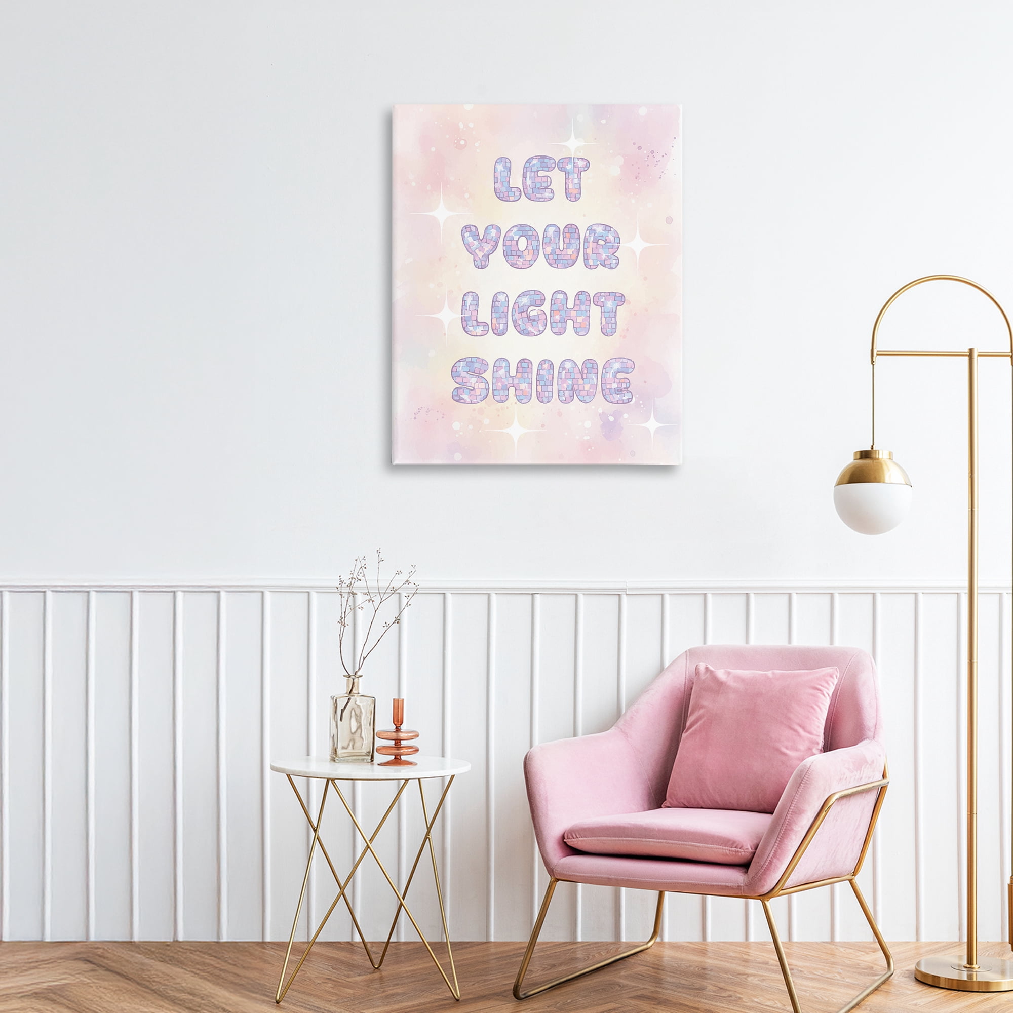 Stupell Industries Let Your Light Shine Pastels Canvas Wall Art, design by Lil' Rue