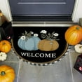 thumbnail image 4 of Honmine 15.8x23.6in Half Round Door Mat Thanksgiving Pumpkin, Indoor Entrance Half Circle Area Rug Semi Circular Door Mat Half Moon Rug for Floor Bathroom Kitchen Fireplace, 4 of 6