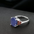 thumbnail image 4 of Gem Stone King 4.48 Ct Oval Blue Lapis Red Garnet 925 Sterling Silver Ring (Size 7), 4 of 4