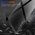 thumbnail image 4 of KAIYANG Funda protectora para Huawei P60 Art con textura de fibra de carbono, vidrio templado y TPU suave, estilo A Huawei P60 Art Azul oscuro, 4 of 5