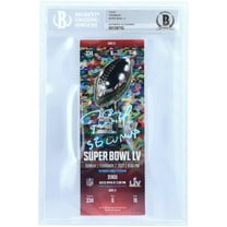 Tom Brady Tampa Bay Buccaneers Autographed Super Bowl LV Ticket with "SB LV MVP" Inscription - Signed in Blue - Fanatics Authentic Certified