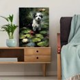 thumbnail image 5 of Fluffy Dog Water Lily Pond Canvas Art, Pet Wall Art for Living Room Bedroom Office Hallway Study Room Decor, 5 of 8