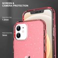 thumbnail image 3 of HSHDLDF Compatible avec iPhone 12 Case Clear Glitter, iPhone 12 Pro Étui Sparkle Bling Soft TPU Women Girls Shockproof Protective Phone Case Designed for iPhone 12 & iPhone 12 Pro 6.1 Pouces, Red, 3 of 7