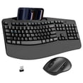 thumbnail image 1 of Combo de teclado y mouse inalámbricos Faadar ergonómico 2.4G de 6 botones, 1 of 8