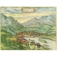 thumbnail image 2 of Hogenberg, Braun 32x26 White Modern Wood Framed Museum Art Print Titled - Innsbruck Austria Tyrol, 2 of 4