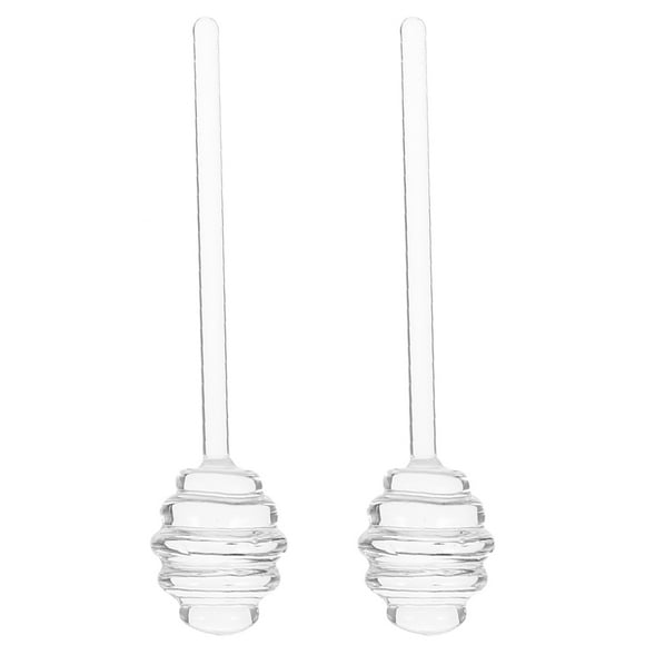 2Pcs Household Honey Sticks Transparent Stirring Sticks Wear-resistant Honey Stirrers