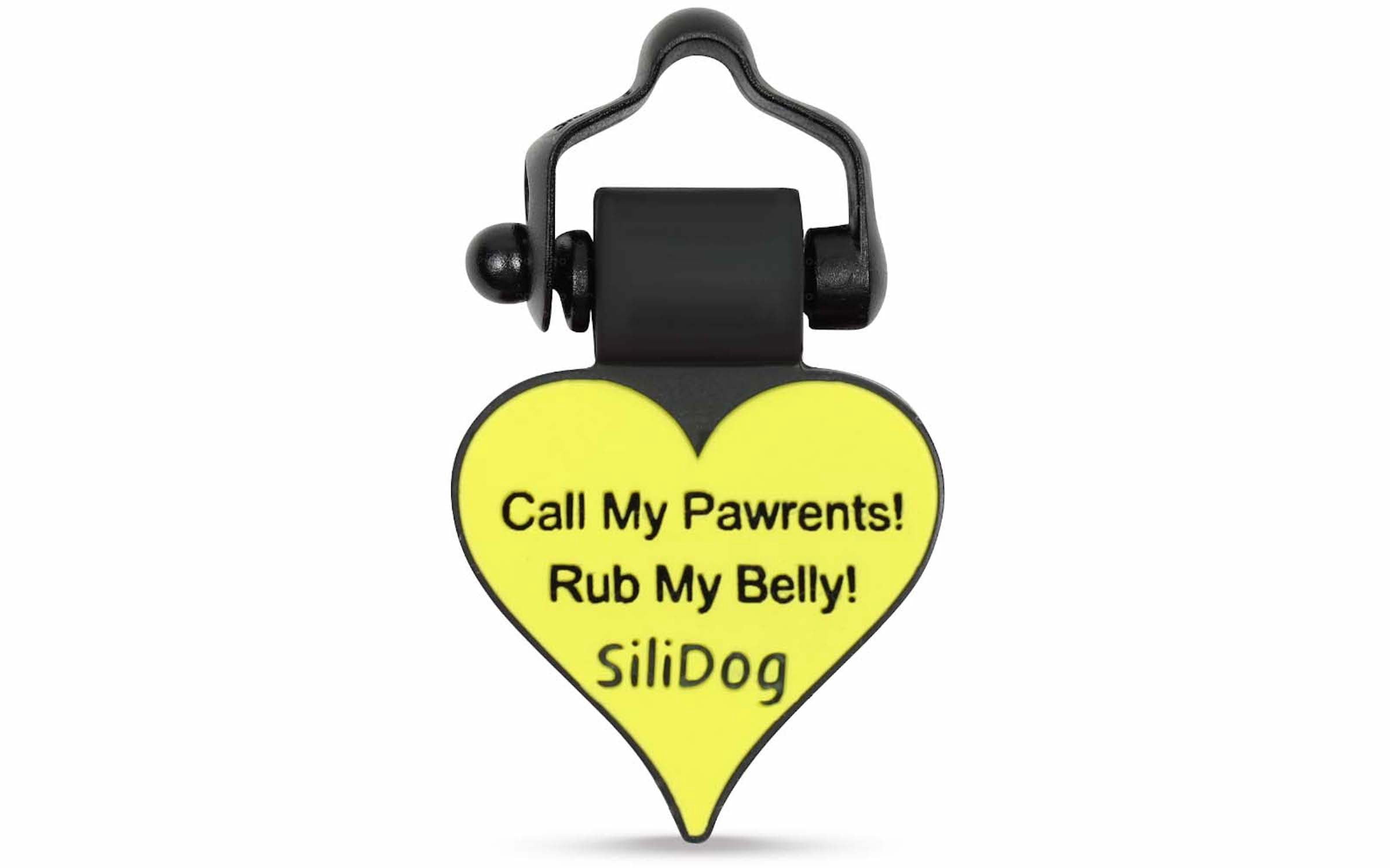 SiliDog 100% Silicone Pet Tags Yellow Heart