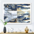 thumbnail image 3 of Designart 'Gold and Dark Blue Abstract II' Modern Framed Art Print, 3 of 4