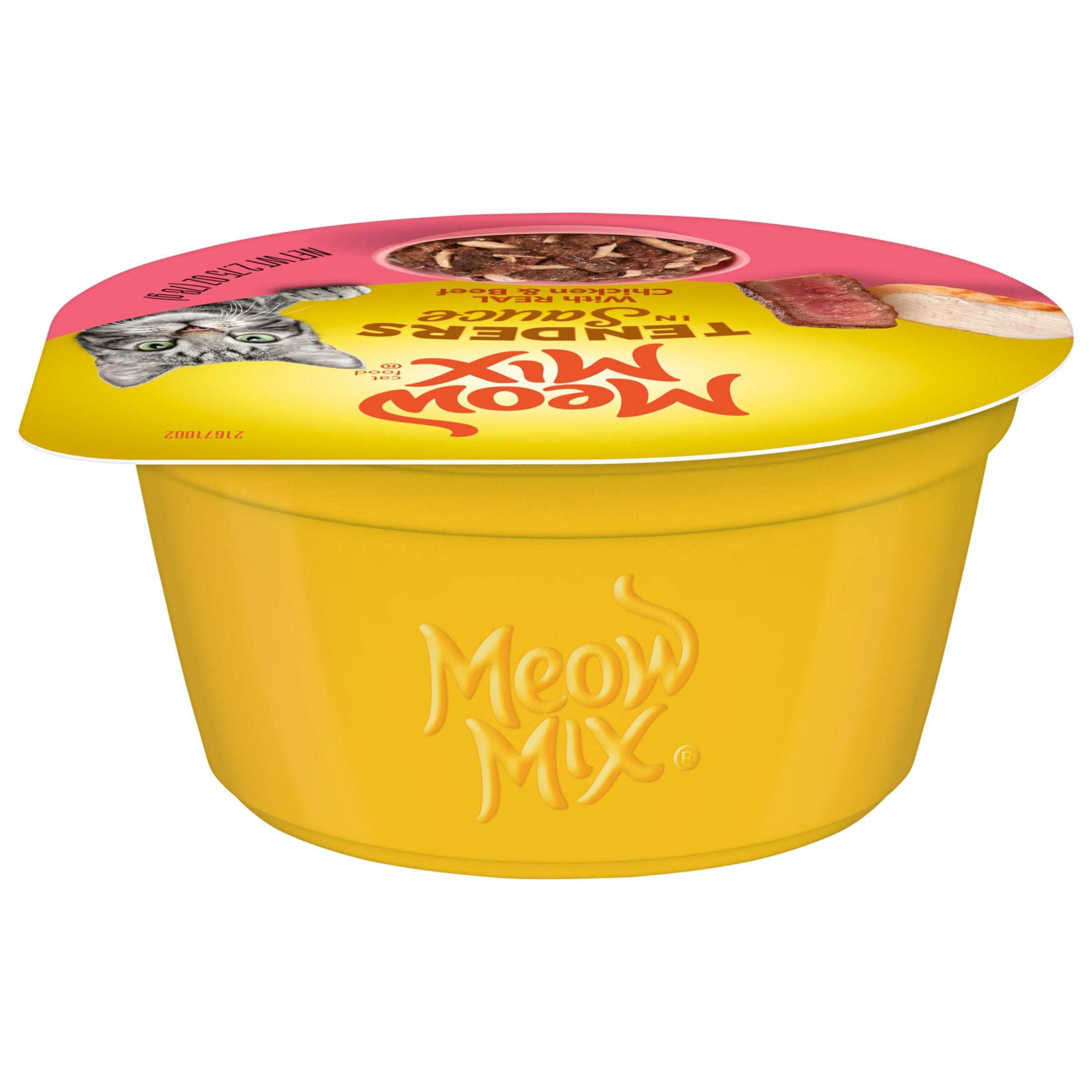 Meow Mix Tenders in Sauce Wet Cat Food With REAL Chicken & Beef, 2.75 oz Cup (Packaging And Formulation Updates Underway)