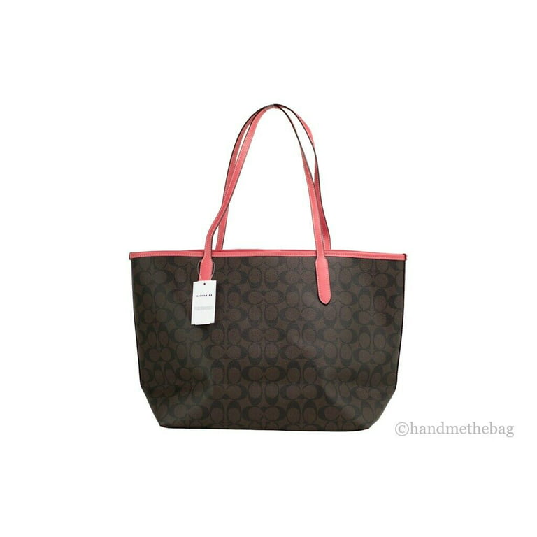 Coach Signature Pink Leather Tote Bag