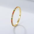 thumbnail image 3 of Colorful Eternity Stackable Sterling Silver Wedding Band, Best Gifts for her, 3 of 9