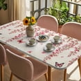 thumbnail image 3 of Butterfly Flower Table Cloths for 6 Foot Rectangle Tables, Farmhouse Vintage Country Pink Floral Patio Waterproof Elastic Fitted Tablecloths, Washable Rectangular Table Cover for Camping, 3 of 8
