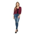 thumbnail image 7 of G-Style USA Women's 3/4 Sleeve Open Front Cropped Cardigan Sweater (S-XL), 7 of 7