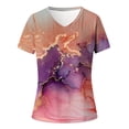thumbnail image 4 of Mode Femmes Impression Décontractée V-Cou Manches Courtes T-shirt en Vrac Tops Marbre Impression Femmes Tops Gradient Couleur Femmes Tops, 4 of 4