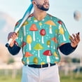 thumbnail image 5 of Rateoe Mushrooms Pattern Men’s Baseball Short Sleeve Polo Shirt, Midweight Men's Shirt Golf Shirt Polo Shirts Quick Dry Short-Medium, 5 of 7