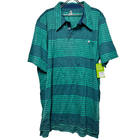 Alpine Design Men's Striped Short-Sleeve Golf Polo Deep Jungle - XXL
