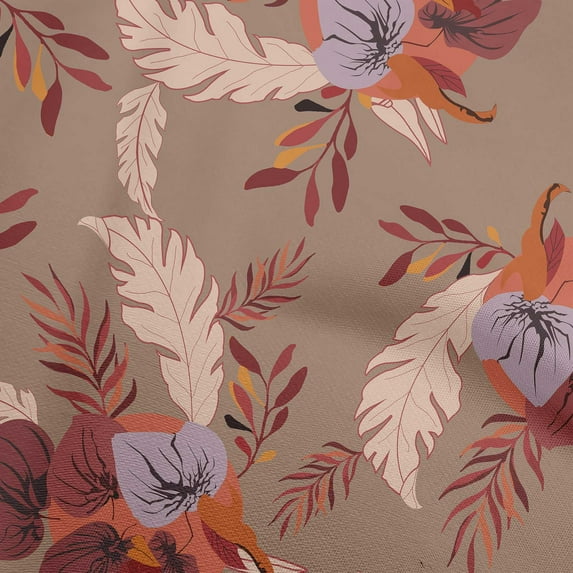 oneOone Georgette Viscose Brown Fabric Abstracts Craft Projects Decor Fabric Printed By The Yard 42 Inch Wide