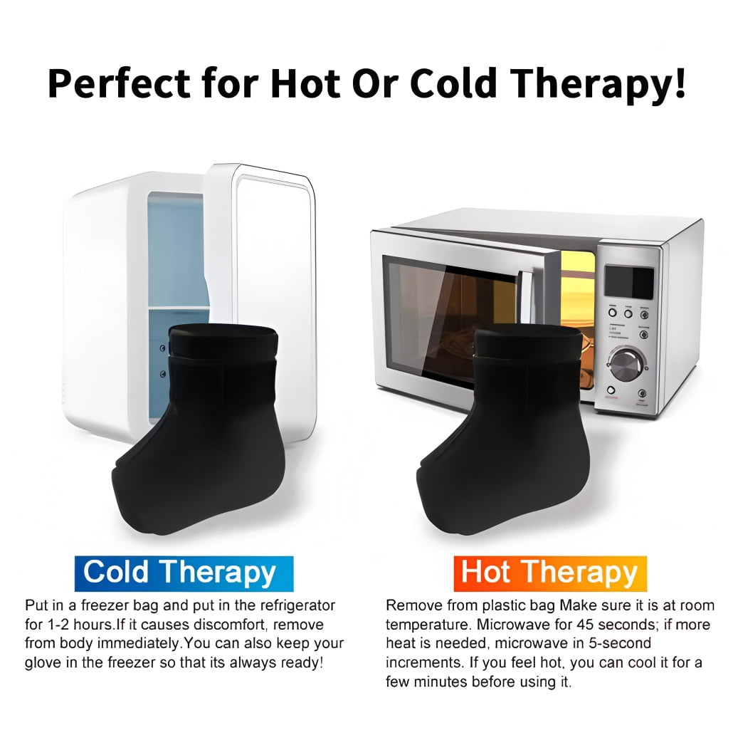 1Pack Reusable Solid Gel Ankle Ice Pack Wrap, Hot Cold Therapy for Foot Pain Relief, Adjustable Ankle Protector for Arthritis Swollen Injury