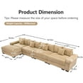 thumbnail image 2 of 170" Oversized Cloud Modular Sectional Couch| Corduroy L Shaped Sofa|Extra-Thick Armrests|12 Throw Pillows|Good Resilience Cushion|Ergonomic Design|Easy Assembly|for Living Room,Office -Camel, 2 of 9